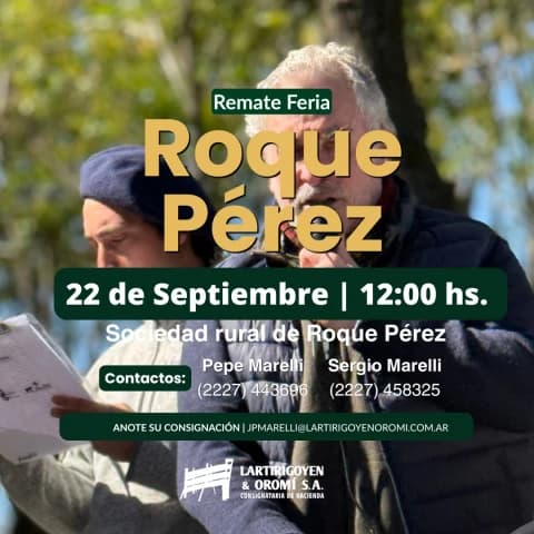 Remate Feria Soc. Rural de Roque Perez